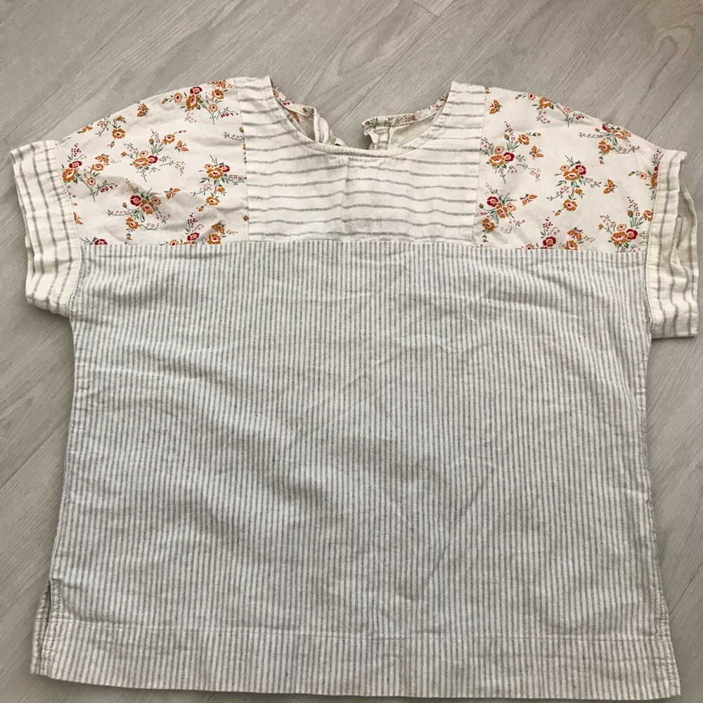 Madewell x the denim project patchwork top